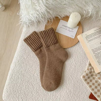 Wool Socks Women’S Breathable Comfortable Plush Low Winter Thickened Tube Snow Socks Korean Simple Warm Cashmere Socks