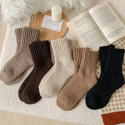 Wool Socks Women’S Breathable Comfortable Plush Low Winter Thickened Tube Snow Socks Korean Simple Warm Cashmere Socks