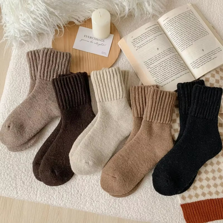 Wool Socks Women’S Breathable Comfortable Plush Low Winter Thickened Tube Snow Socks Korean Simple Warm Cashmere Socks